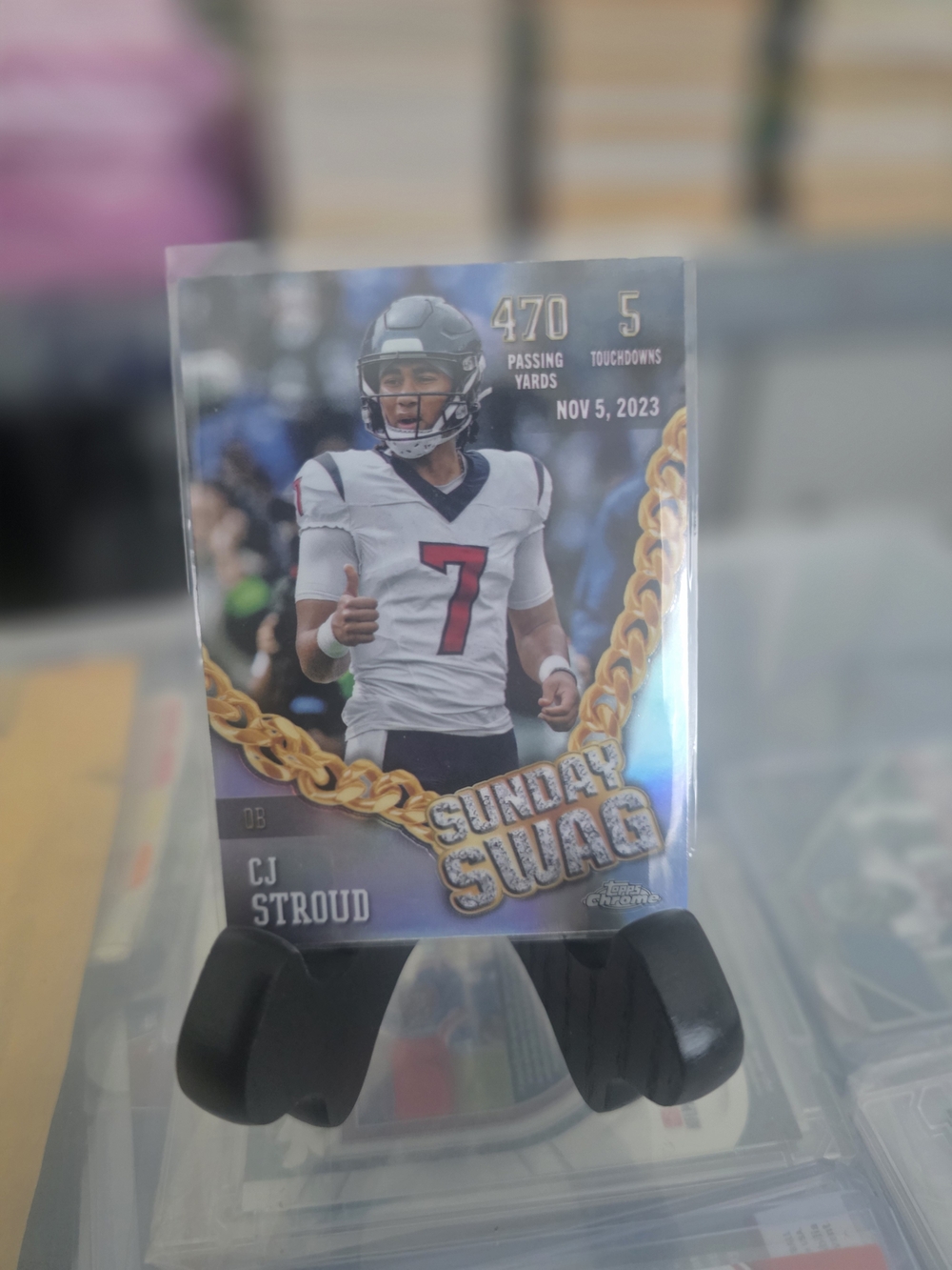 Topps CJ Stroud Football Card - Black/Orange/Yellow